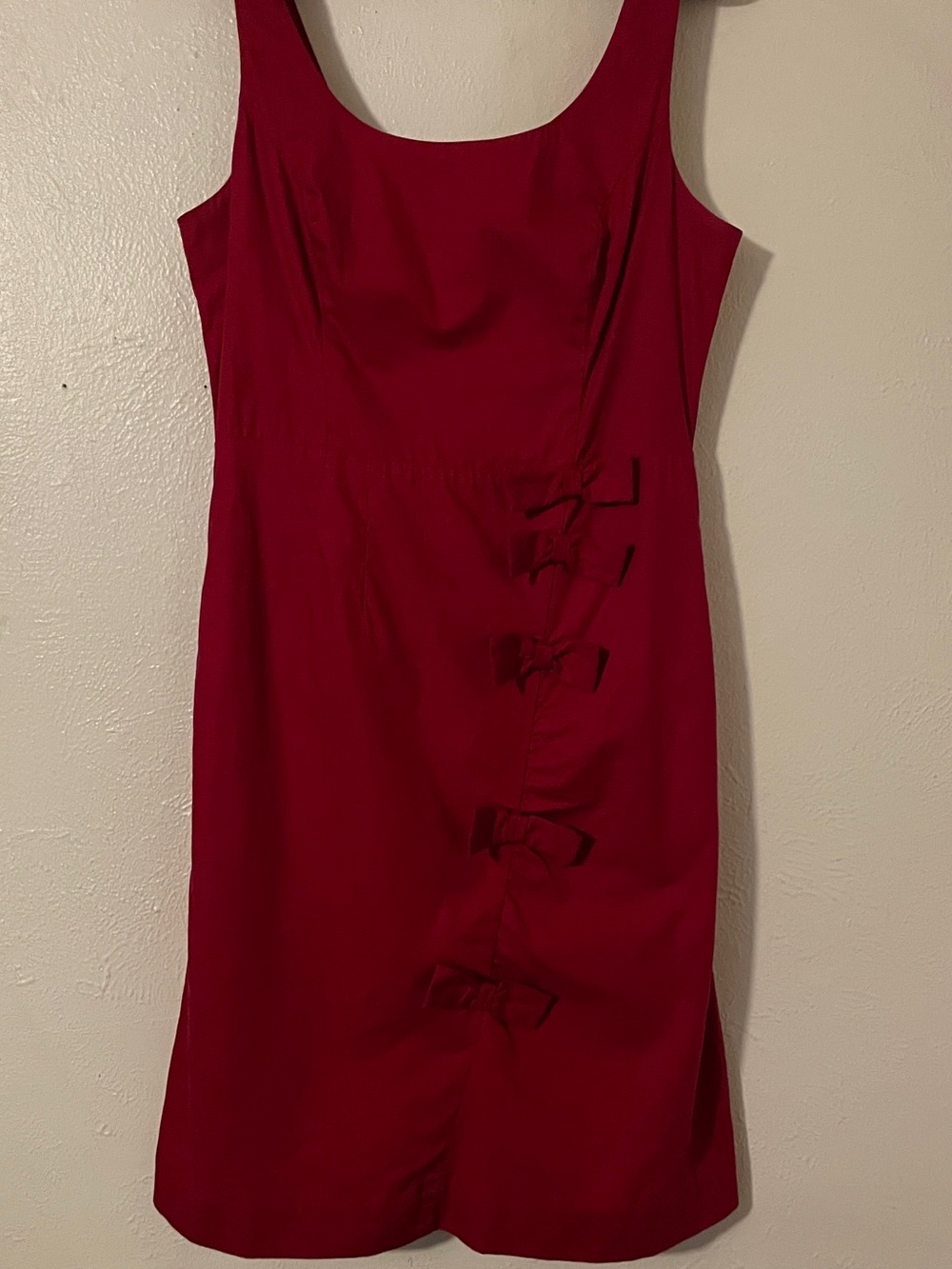 Moulinette Soeurs Red Cascading Bow Detail Cotton Fit & Flare Dress Size 4